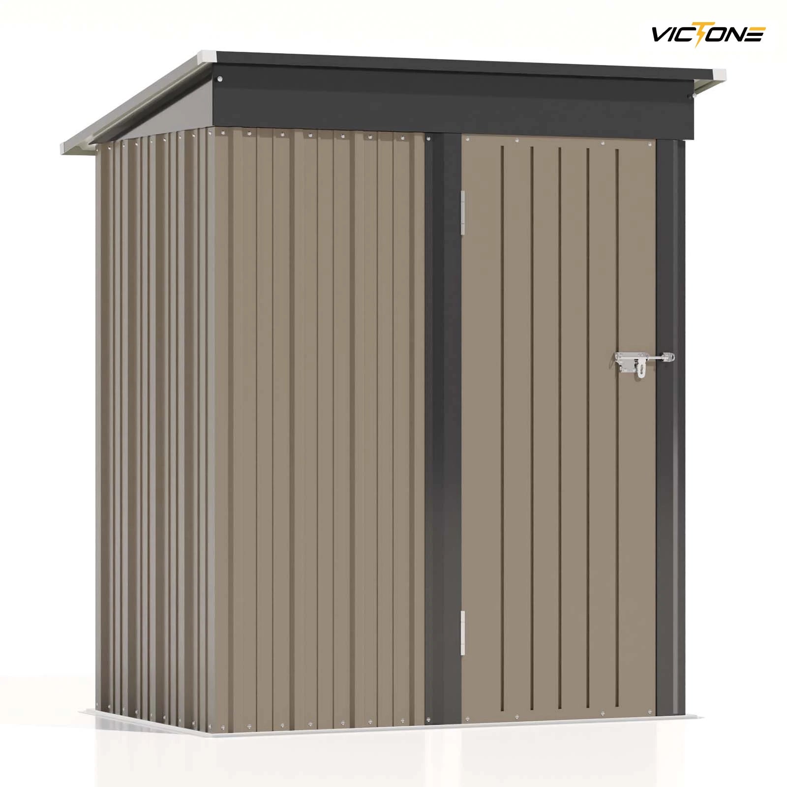 Patiowell 5x3 FT Outdoor Metal Storage Shed – Lockable Tool Shed with Sloping Roof
