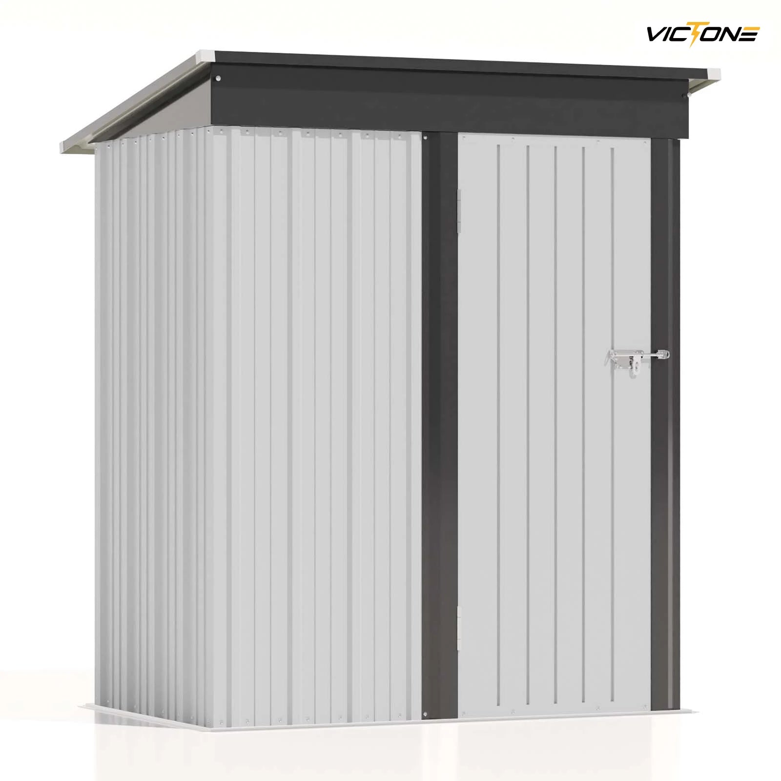 Patiowell 5x3 FT Outdoor Metal Storage Shed – Lockable Tool Shed with Sloping Roof