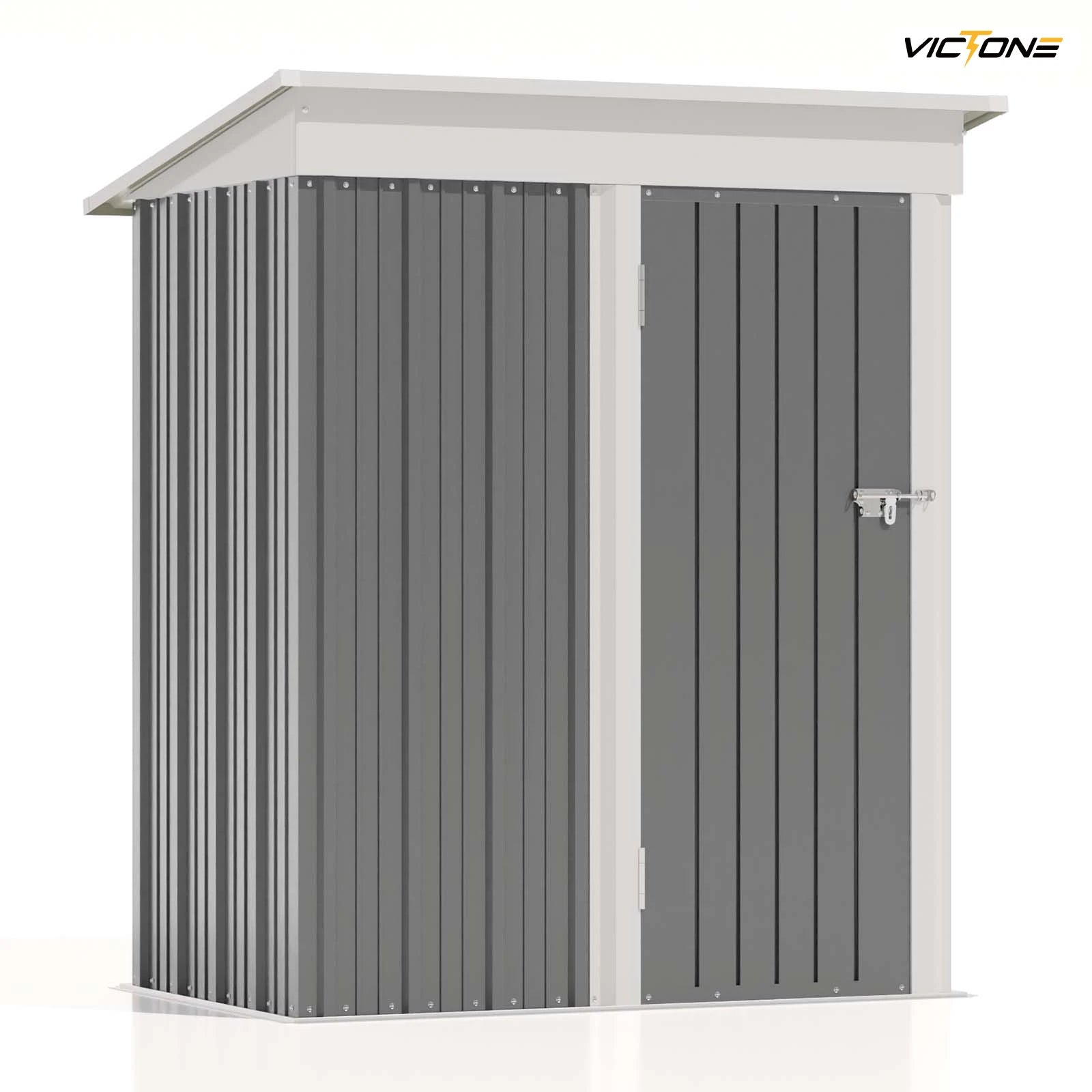 Patiowell 5x3 FT Outdoor Metal Storage Shed – Lockable Tool Shed with Sloping Roof