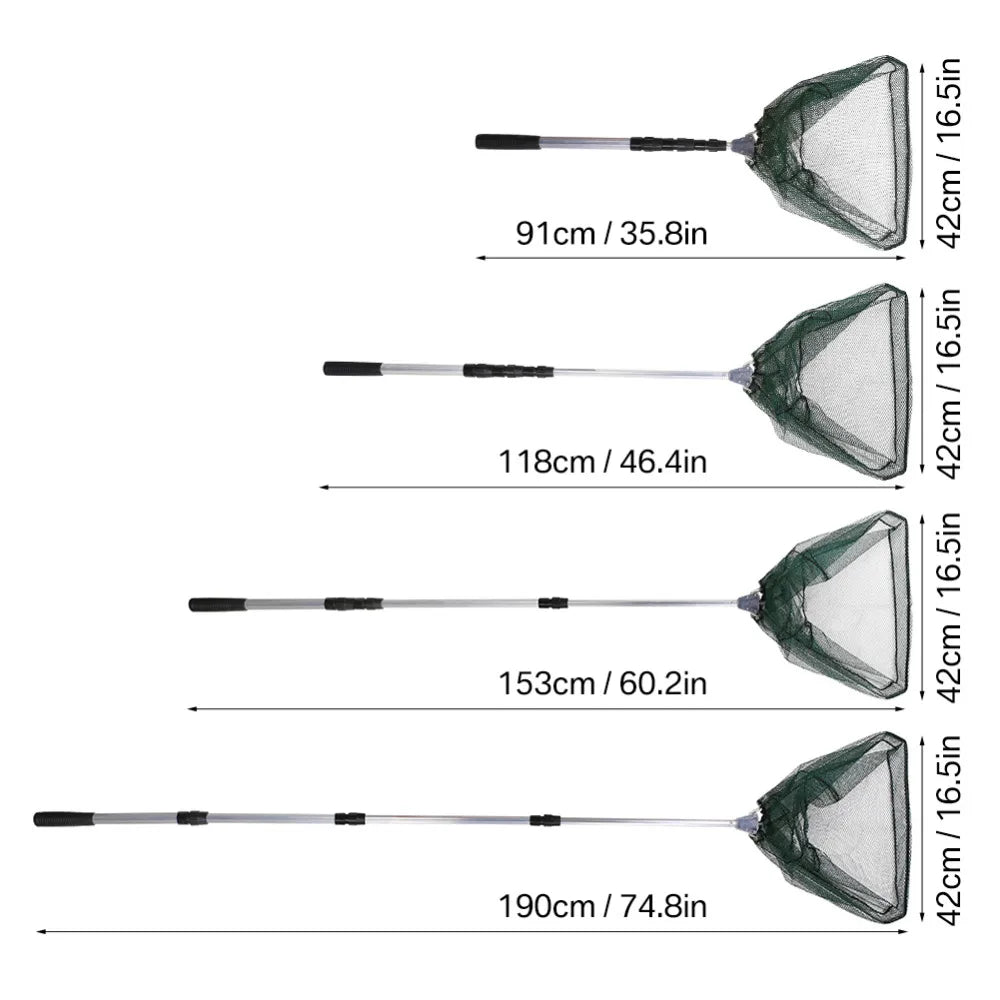 Telescopic Folding Landing Net – Extendable Fly & Carp Fishing Net