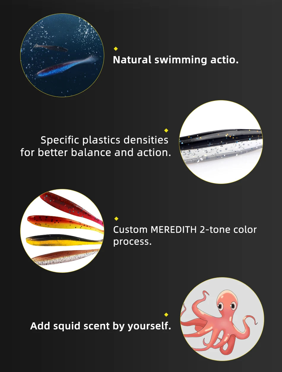 MEREDITH Easy Shiner Soft Fishing Lures – 50-100mm