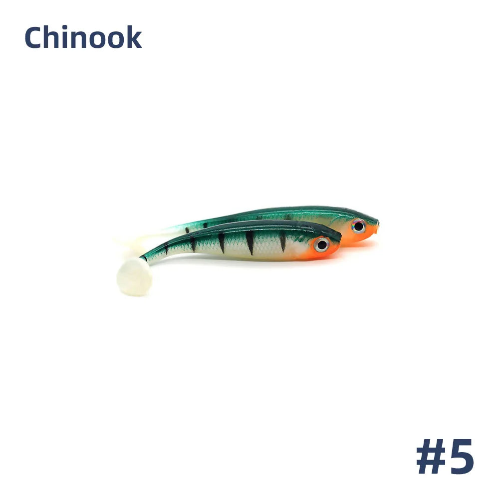 Chinook 3D T-Tail Soft Bait Lure – 65mm, 5pcs
