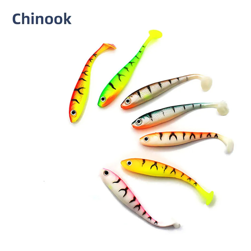 Chinook 3D T-Tail Soft Bait Lure – 65mm, 5pcs