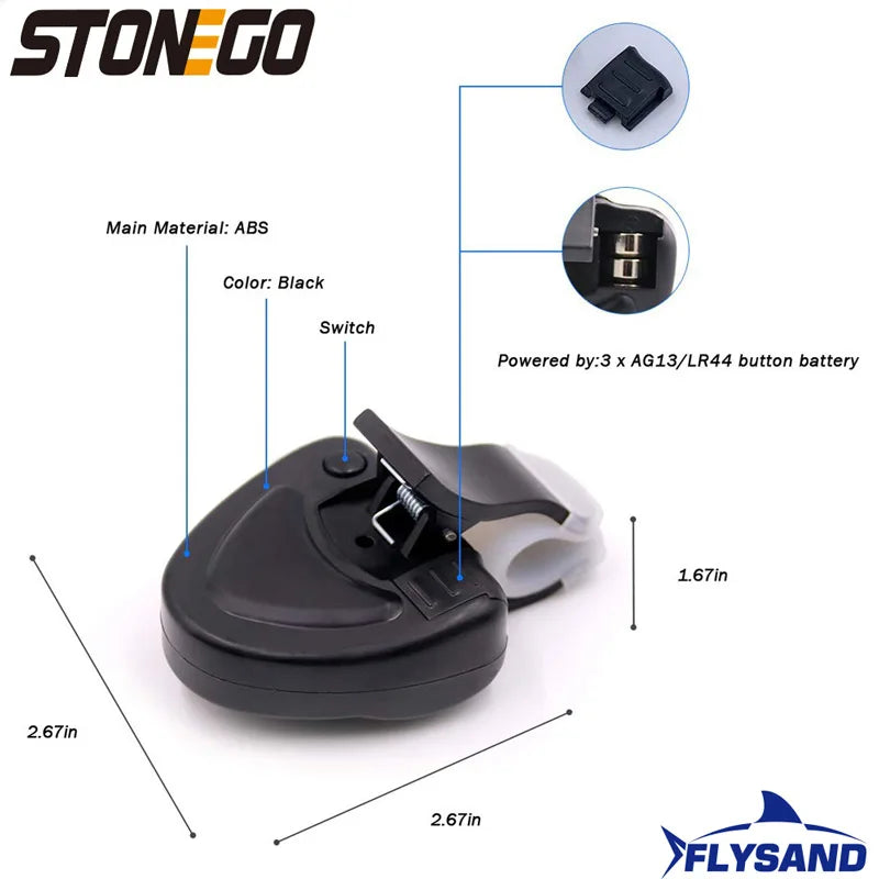 FLYSAND Electronic Fishing Bite Alarm – Rod-Mounted Buzzer with Siren & LED Indicator