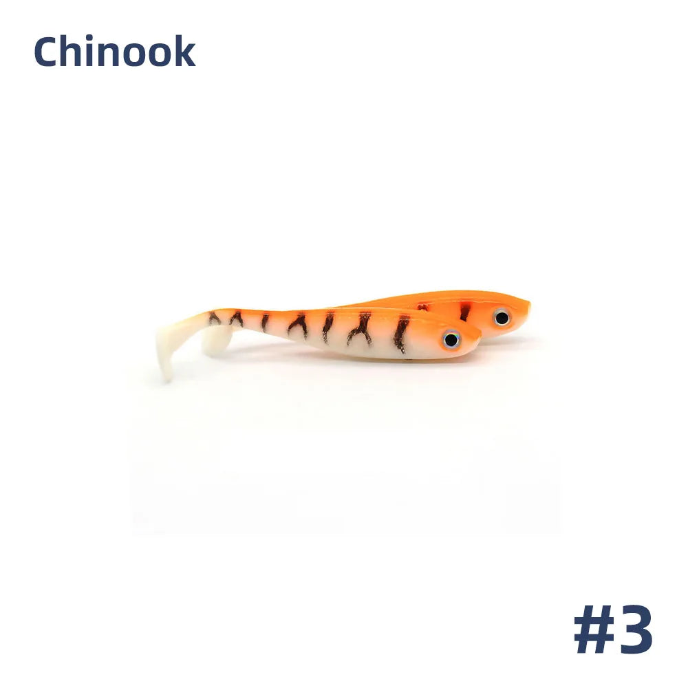 Chinook 3D T-Tail Soft Bait Lure – 65mm, 5pcs