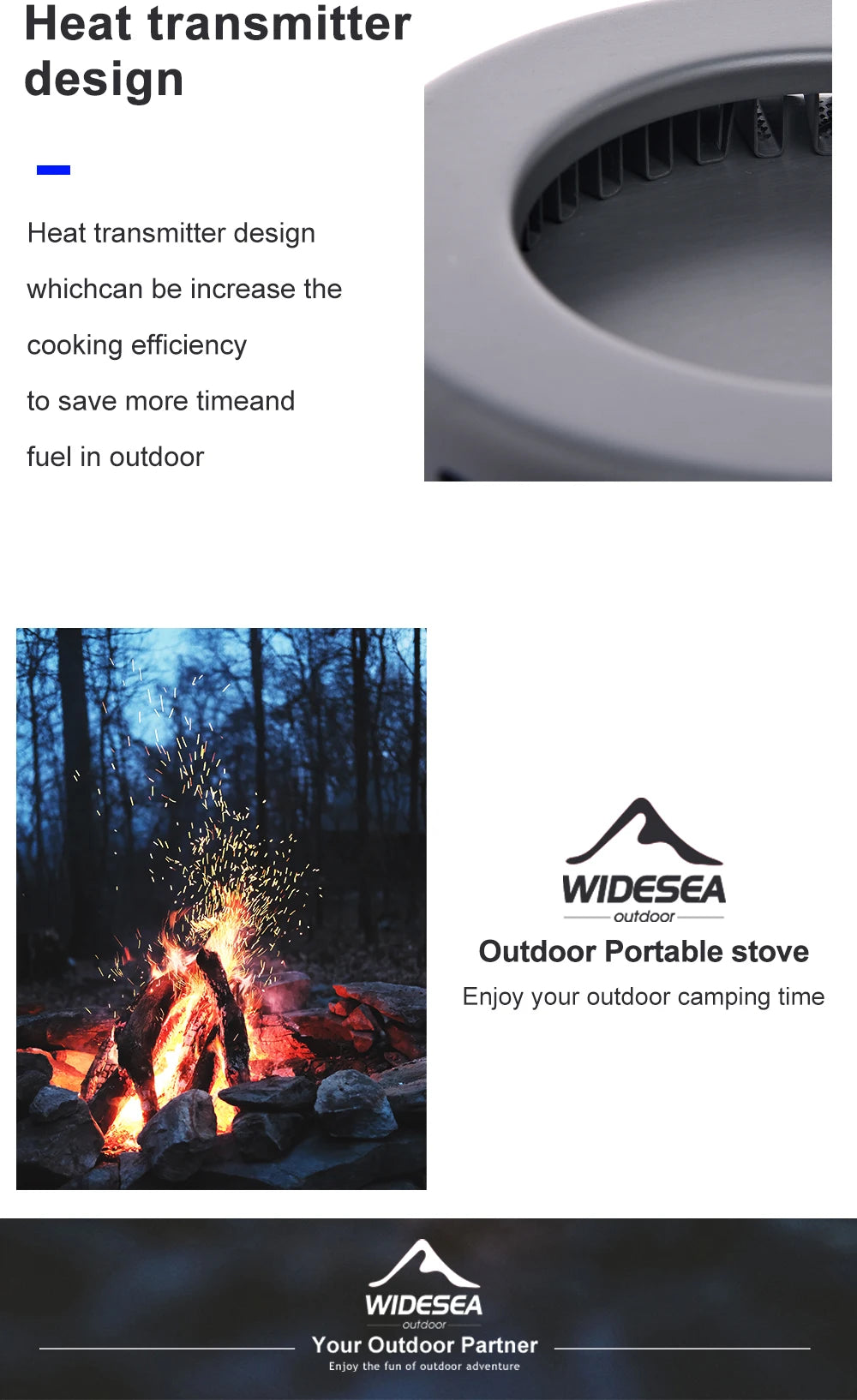 Widesea Camping Cookware Set – 1.3L/2.3L Pot & Kettle Outdoor Cooking Kit