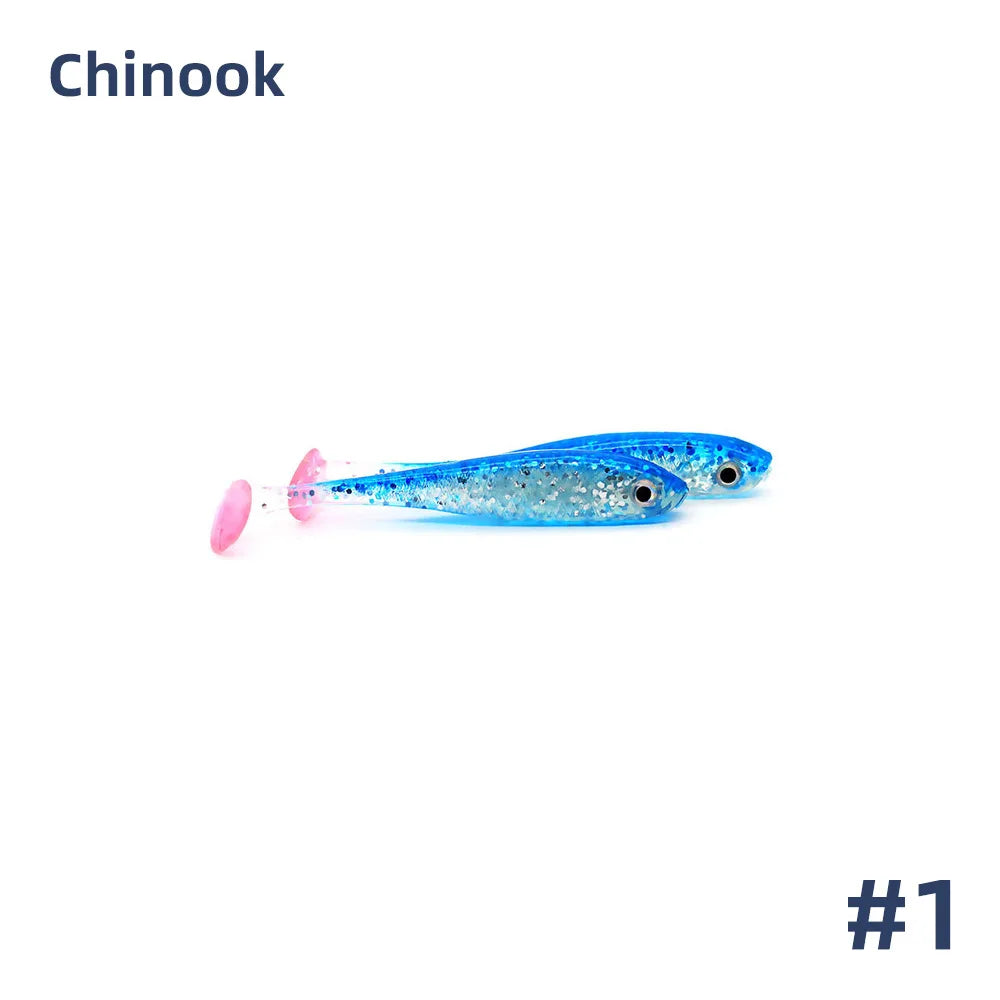 Chinook 3D T-Tail Soft Bait Lure – 65mm, 5pcs