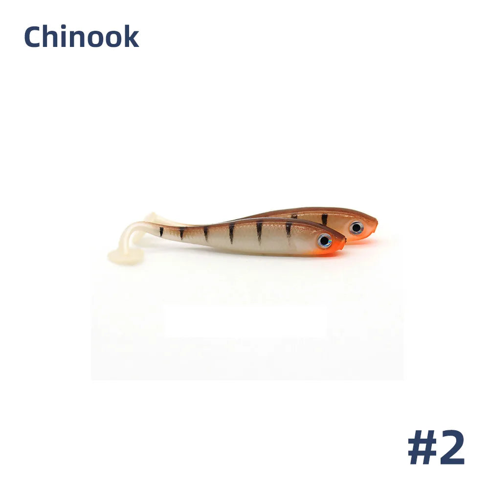 Chinook 3D T-Tail Soft Bait Lure – 65mm, 5pcs
