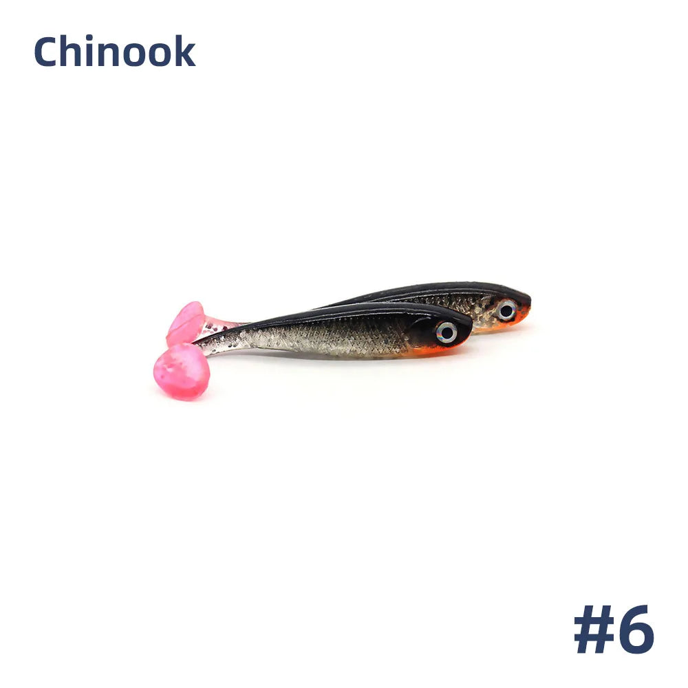 Chinook 3D T-Tail Soft Bait Lure – 65mm, 5pcs