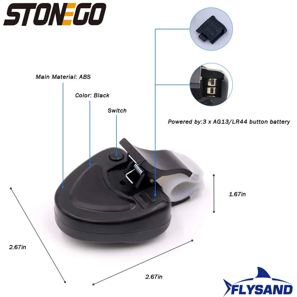 FLYSAND Electronic Fishing Bite Alarm – Rod-Mounted Buzzer with Siren & LED Indicator