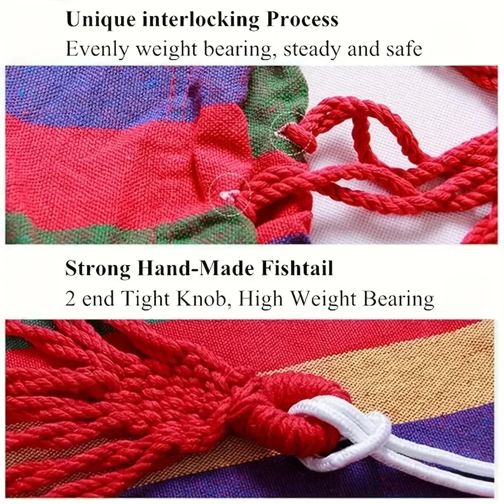 200KG Canvas Hammock Chair – Thick Swing Seat with Storage Bag