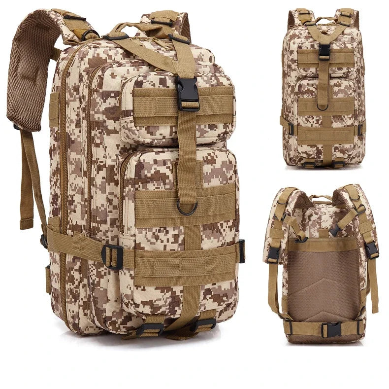 Fishing Tactical Backpack – Camouflage 3-Pocket Outdoor Travel & Hiking Bag