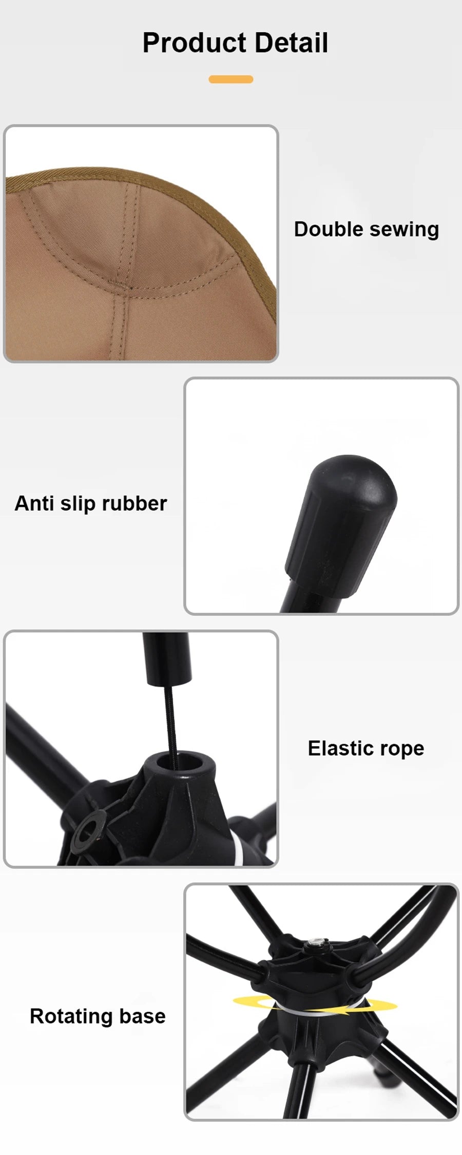 Rotatable Outdoor Folding Chair – Lightweight Camping, Beach & Fishing Chair with Carry Bag