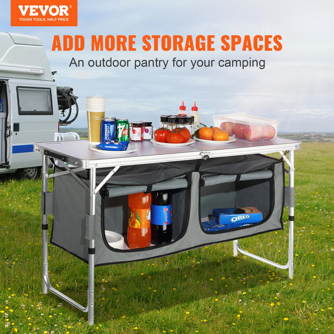 SucceBuy Folding Camping Table – Quick-Setup MDF Outdoor Picnic & BBQ Table