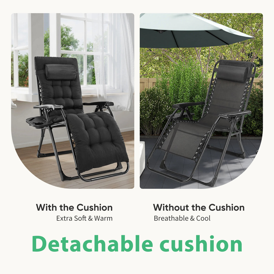 JHK Zero Gravity Recliner Set – 2 Portable Camping & Outdoor Lounge Chairs