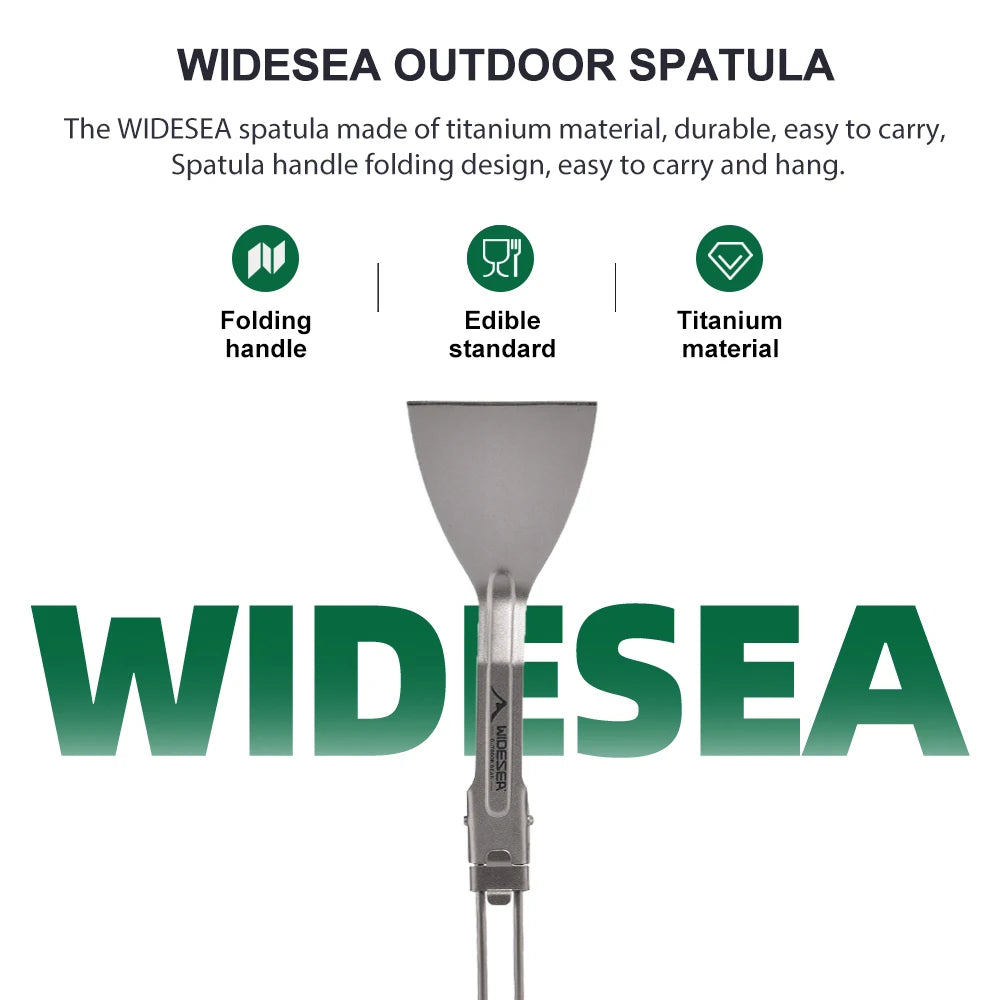 Widesea Titanium Folding Shovel – Compact Camping Spatula for Outdoor Cooking & Picnic