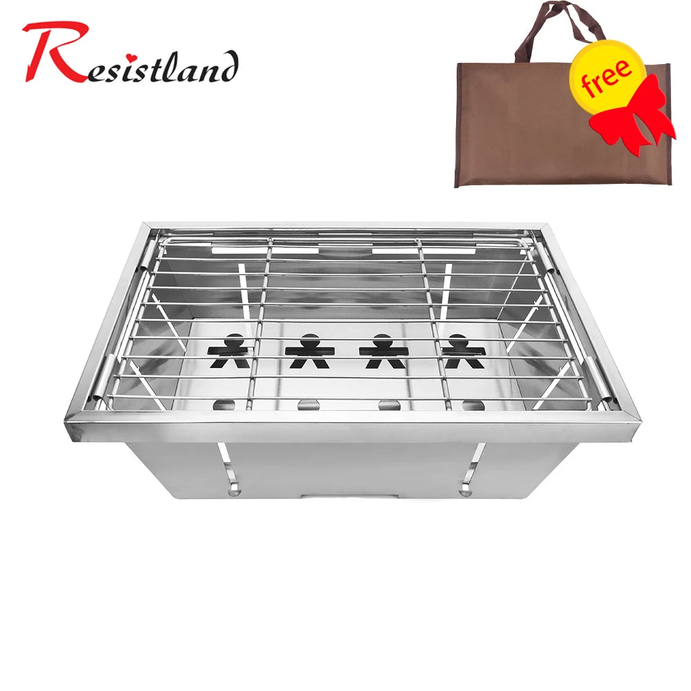 IGT Camping Folding Wood Table – Portable Gas Stove & BBQ Grill Table