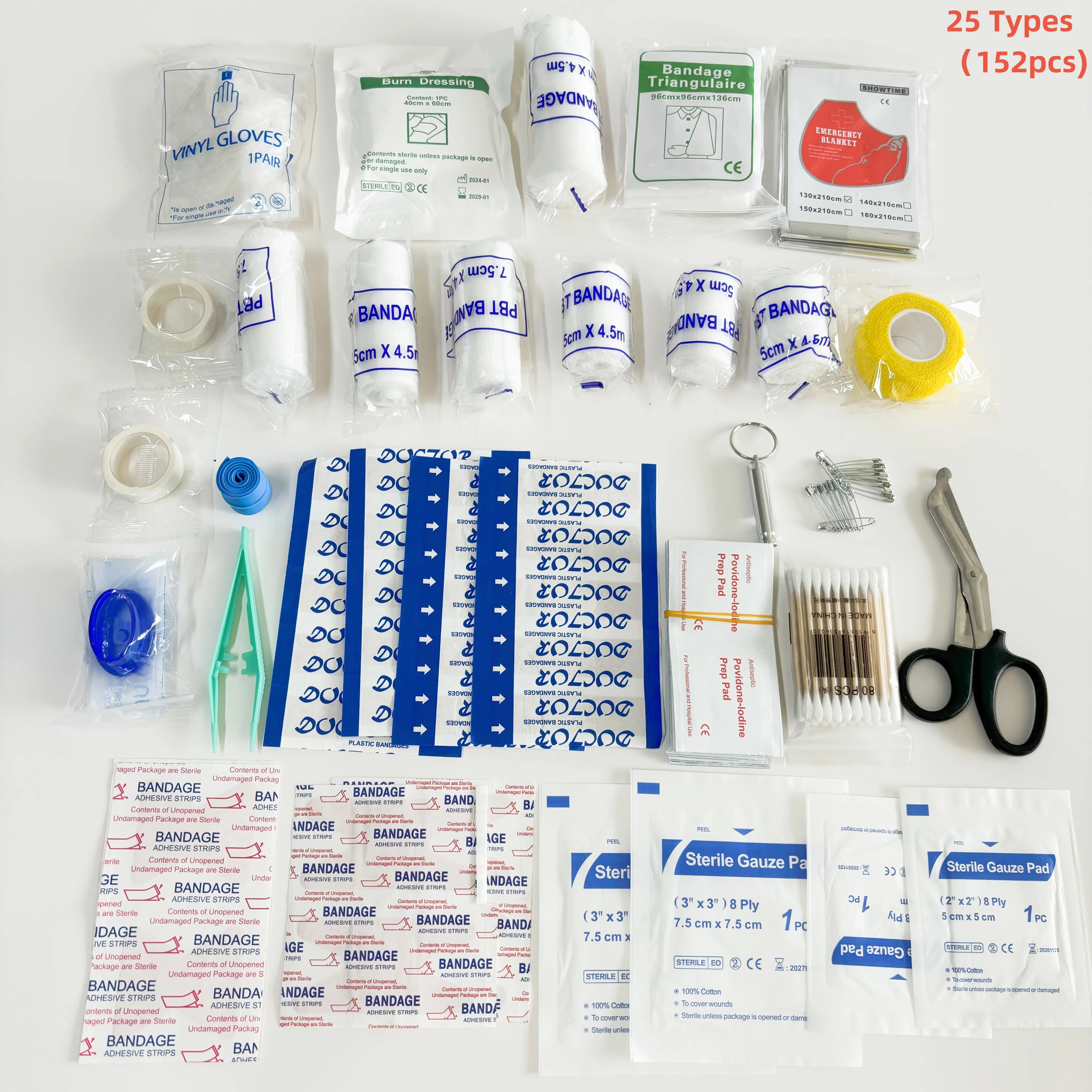 Portable Emergency First Aid Kit – Travel, Camping & Household Survival Bag