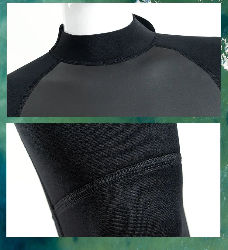 Men’s 3mm Neoprene Wetsuit – Full Body Diving & Surfing Suit