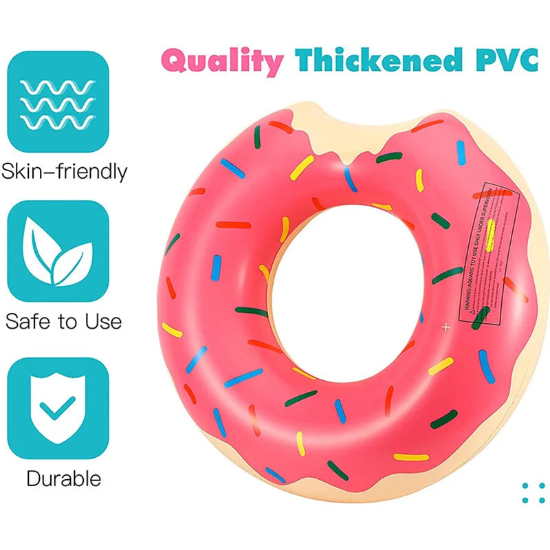 Rooxin Inflatable Donut Swim Ring – Pool Float for Kids & Adults