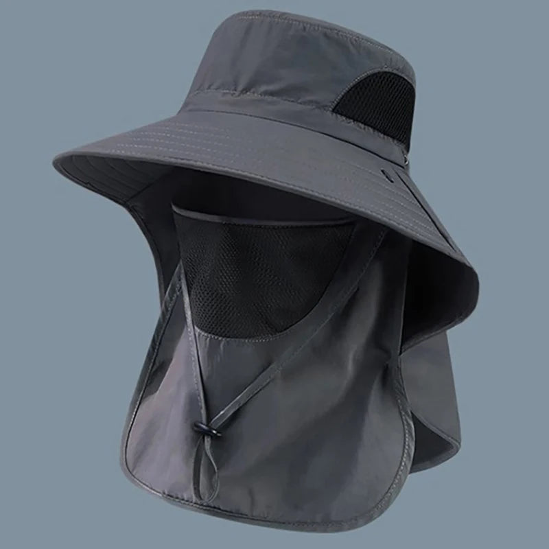 Summer Sun Hat with Neck Flap – UV Protection Fisherman Cap for Outdoor Activities