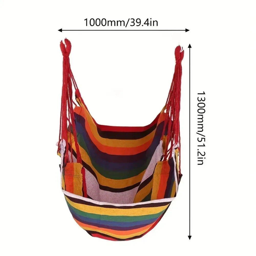 200KG Canvas Hammock Chair – Thick Swing Seat with Storage Bag