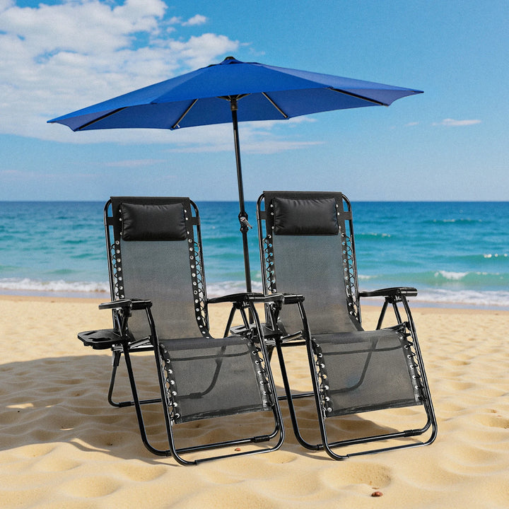 JHK Zero Gravity Recliner Set – 2 Portable Camping & Outdoor Lounge Chairs