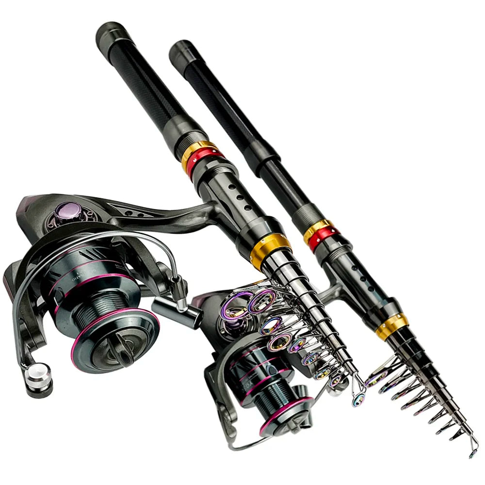 Carbon Fiber Telescopic Fishing Rod & Reel Combo – 1.8–3.6m Spinning Kit