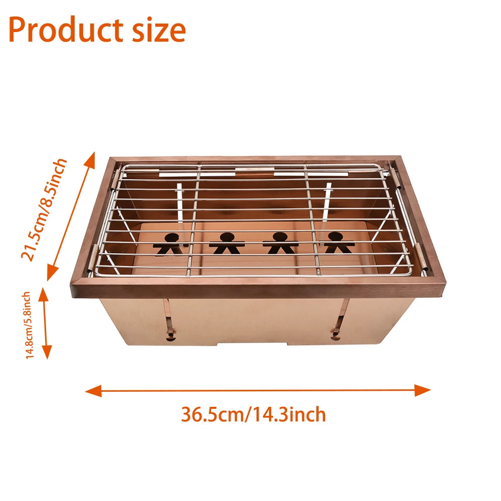 IGT Camping Folding Wood Table – Portable Gas Stove & BBQ Grill Table
