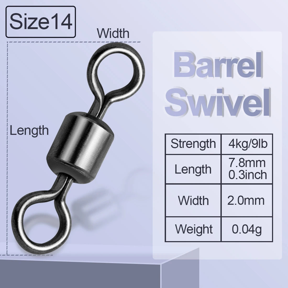 FishTrip 100-Pack Rolling Barrel Swivels – Stainless Steel Saltwater Fishing Tackles