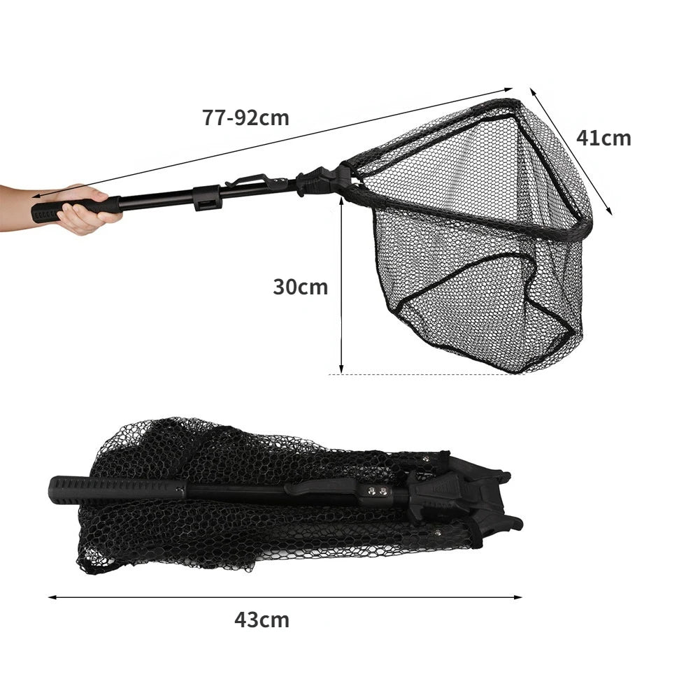Telescopic Folding Landing Net – Extendable Fly & Carp Fishing Net