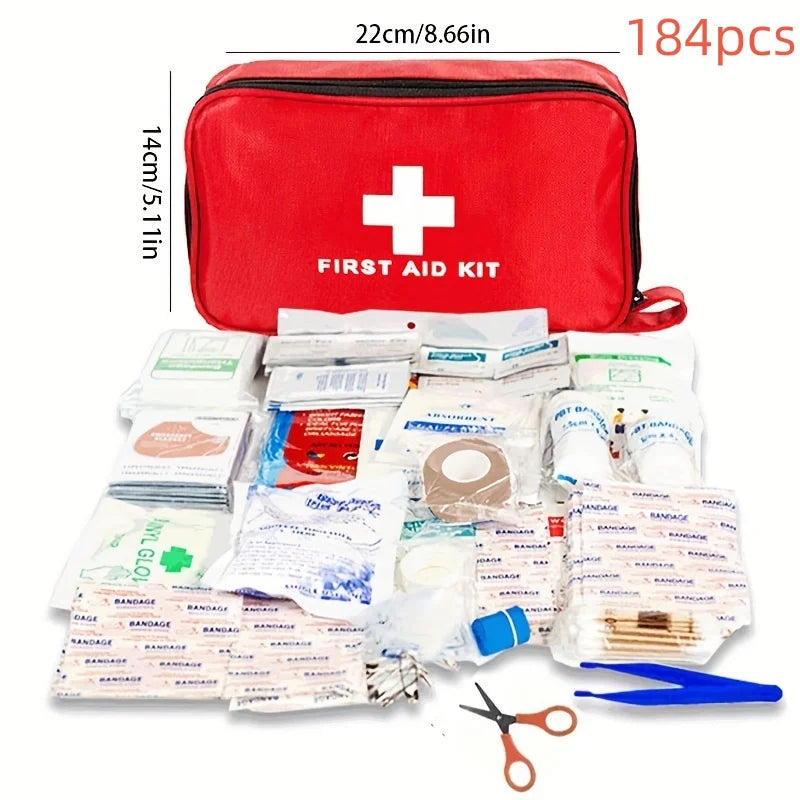 Portable Emergency First Aid Kit – Travel, Camping & Household Survival Bag