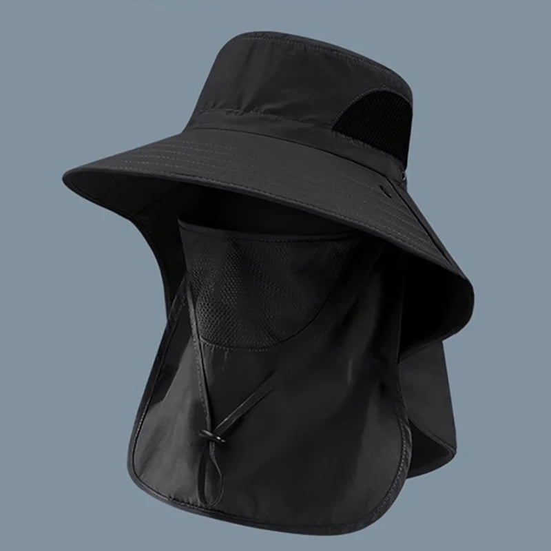Summer Sun Hat with Neck Flap – UV Protection Fisherman Cap for Outdoor Activities