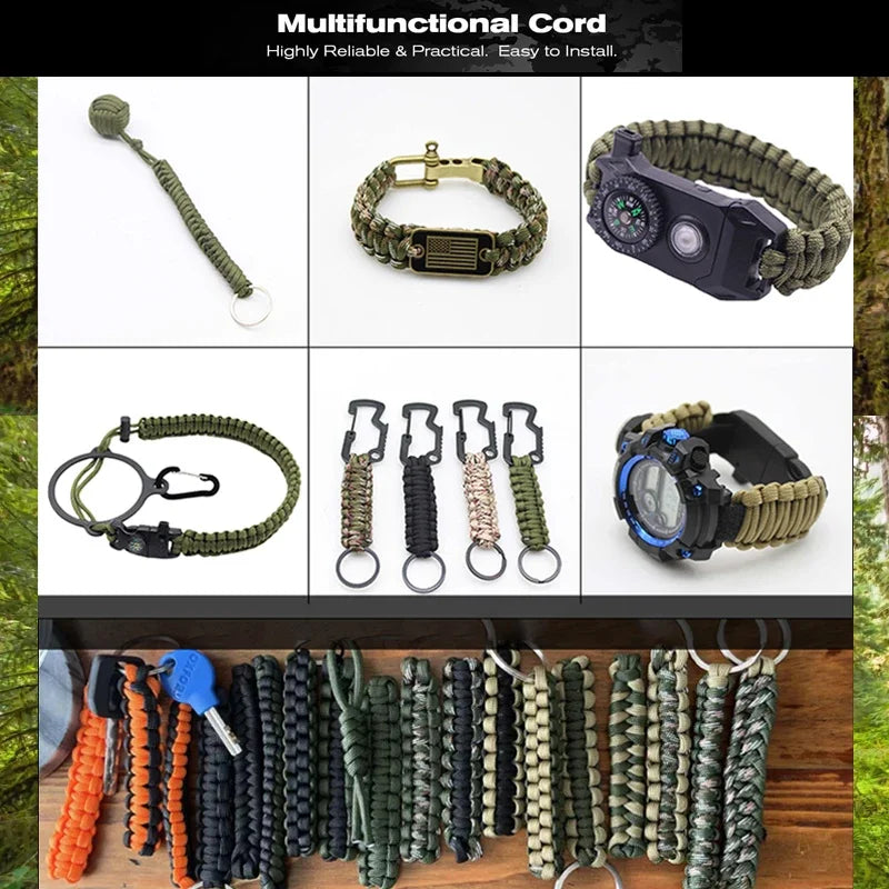 Military 550 Paracord Rope – 7 Strand, 4mm Outdoor Survival Cord (100M/50M/31M)