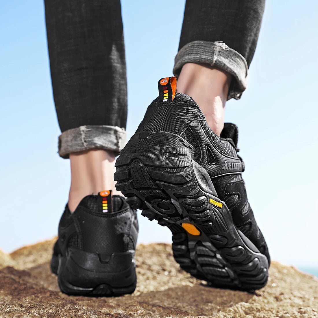 HIKEUP Men’s Hiking Shoes – Suede Leather Outdoor Trekking Sneakers