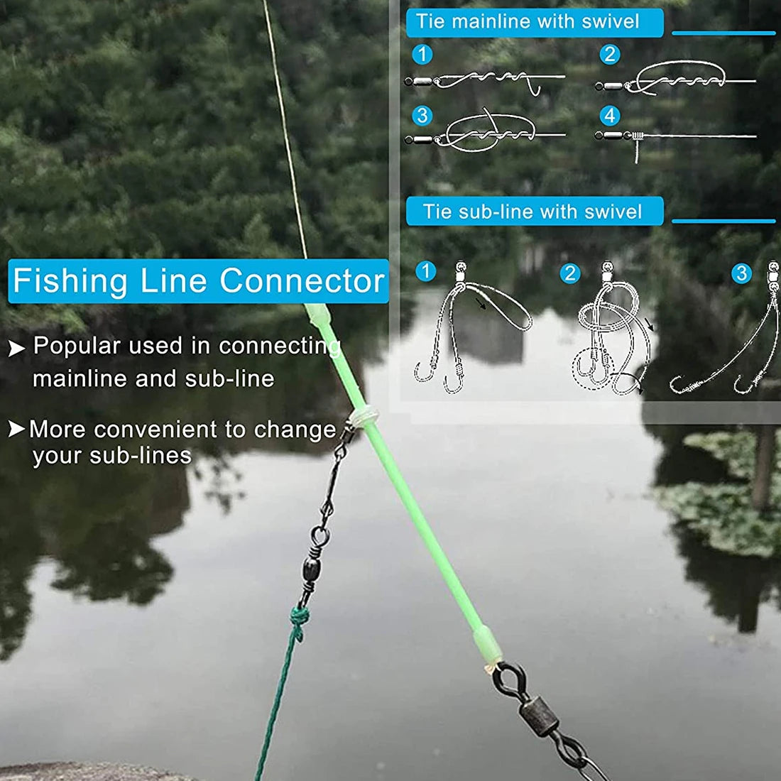 FishTrip 100-Pack Rolling Barrel Swivels – Stainless Steel Saltwater Fishing Tackles