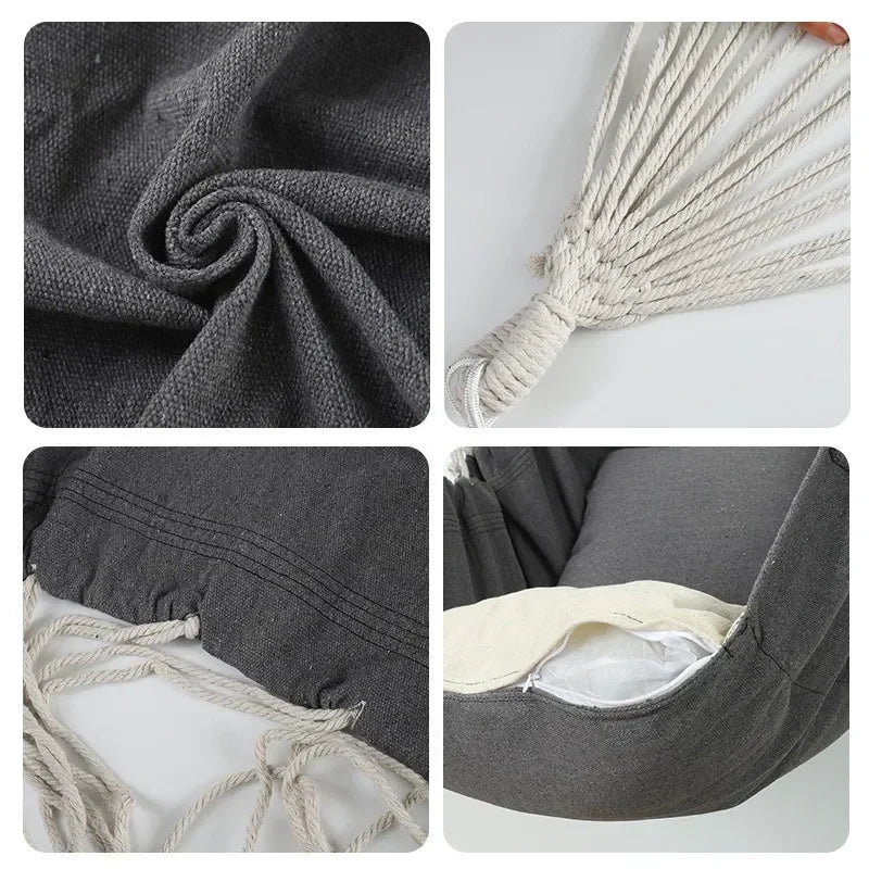 Durable Hanging Hammock Chair – Cotton Rope Indoor & Outdoor Swing