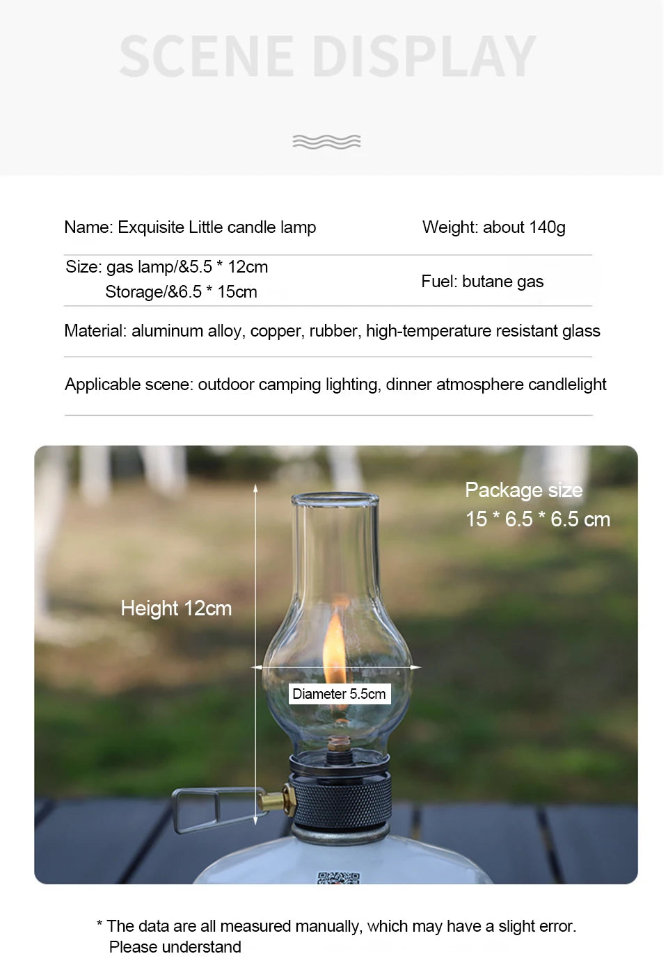 Portable Camping Gas Candle Lamp – Butane Outdoor Light