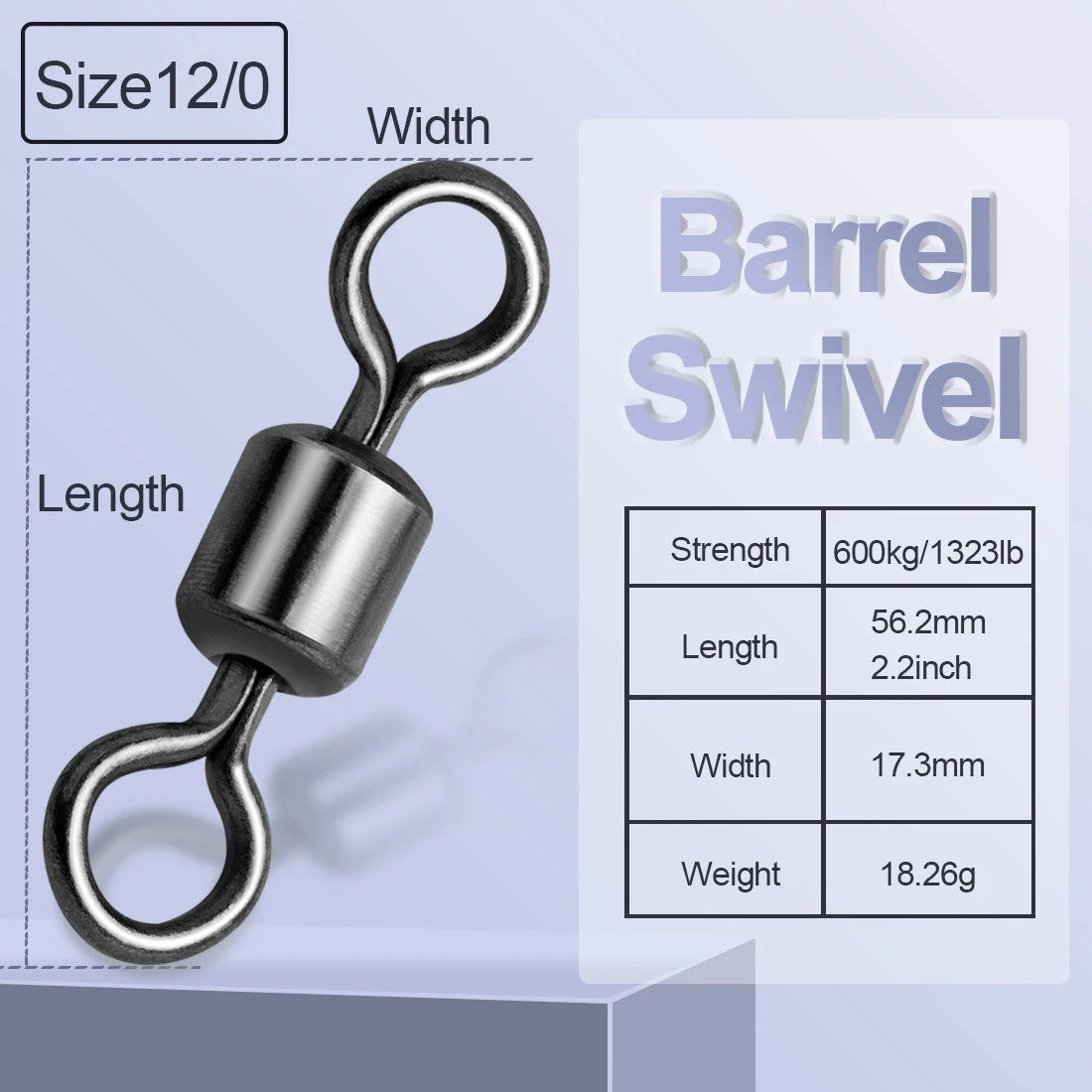 FishTrip 100-Pack Rolling Barrel Swivels – Stainless Steel Saltwater Fishing Tackles