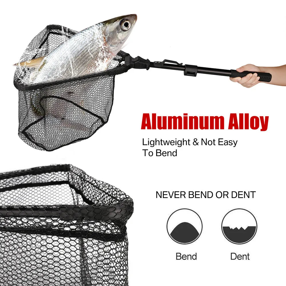 Telescopic Folding Landing Net – Extendable Fly & Carp Fishing Net