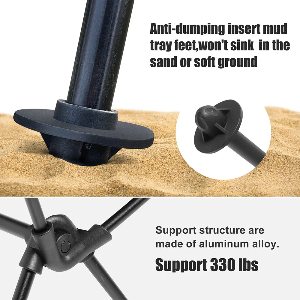 Westtune Portable Folding Camping Chair – Lightweight Aluminum Alloy Chair with Headrest
