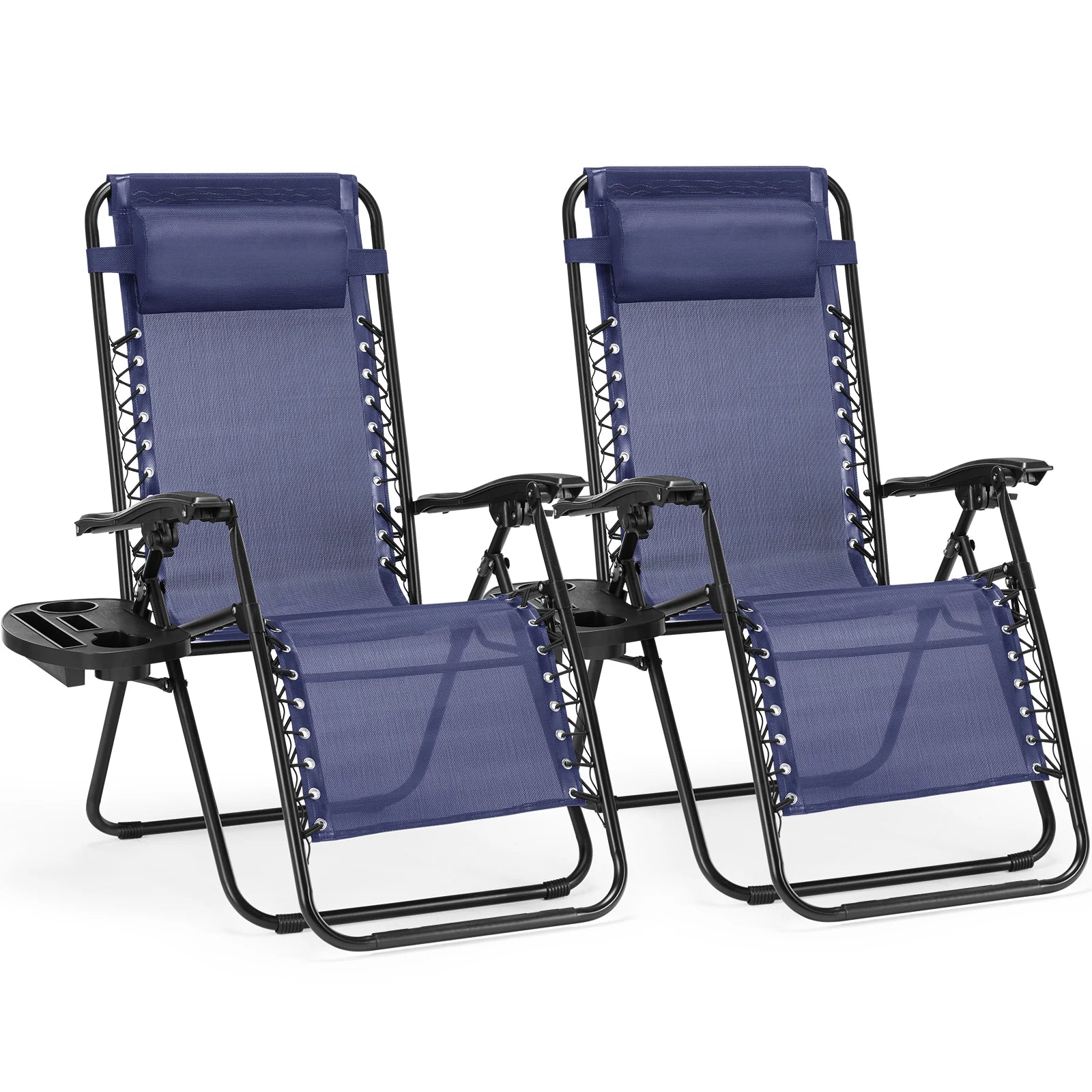 JHK Zero Gravity Recliner Set – 2 Portable Camping & Outdoor Lounge Chairs