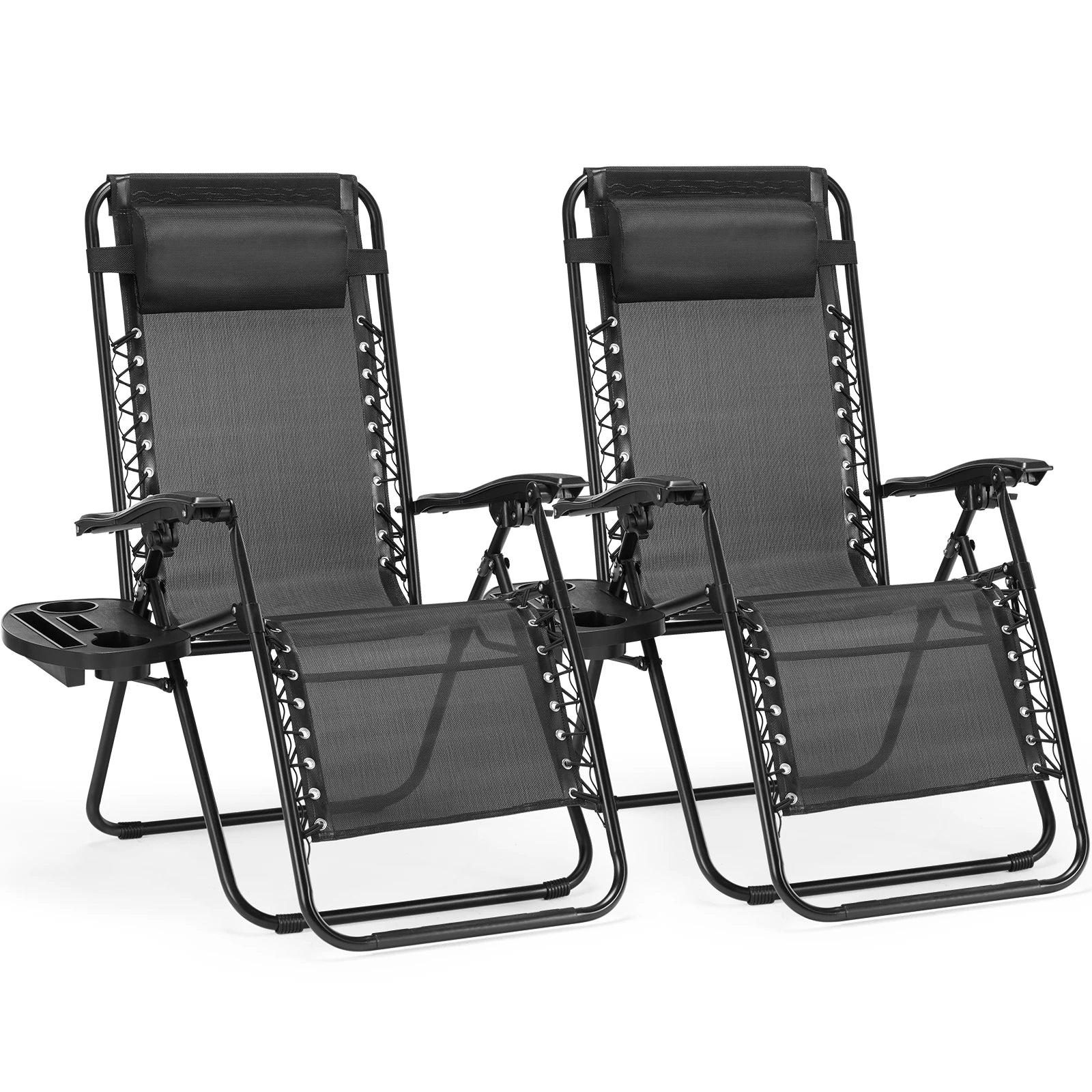 JHK Zero Gravity Recliner Set – 2 Portable Camping & Outdoor Lounge Chairs