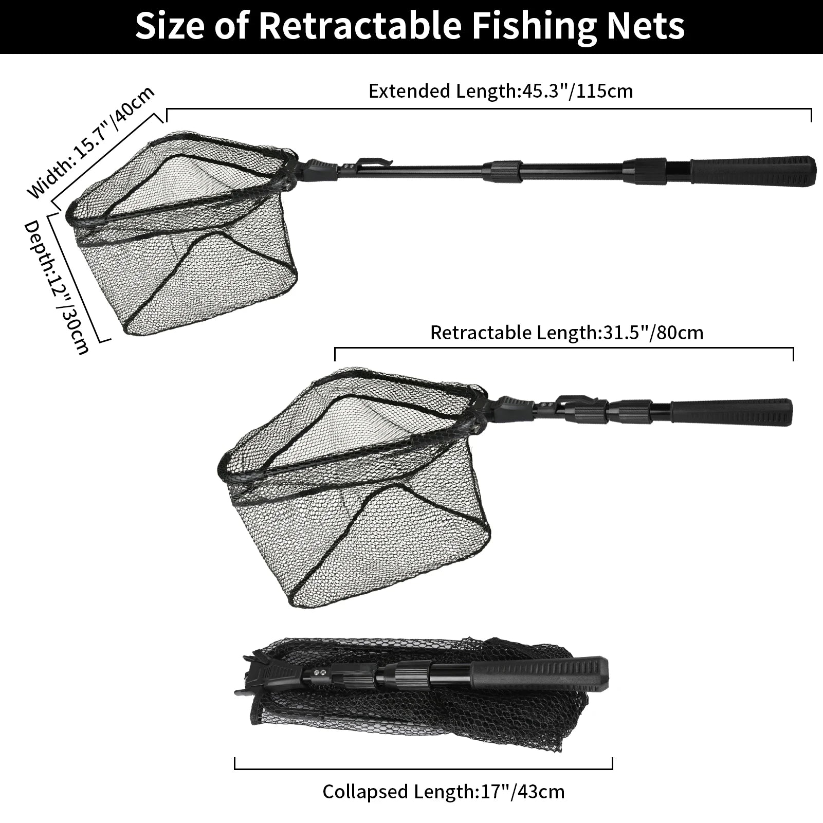 Telescopic Folding Landing Net – Extendable Fly & Carp Fishing Net