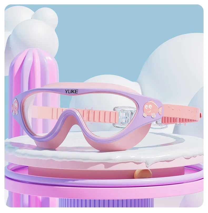 Kids Swimming Goggles – Waterproof, Anti-Fog, HD Large Frame Swim Glasses for Boys & Girls