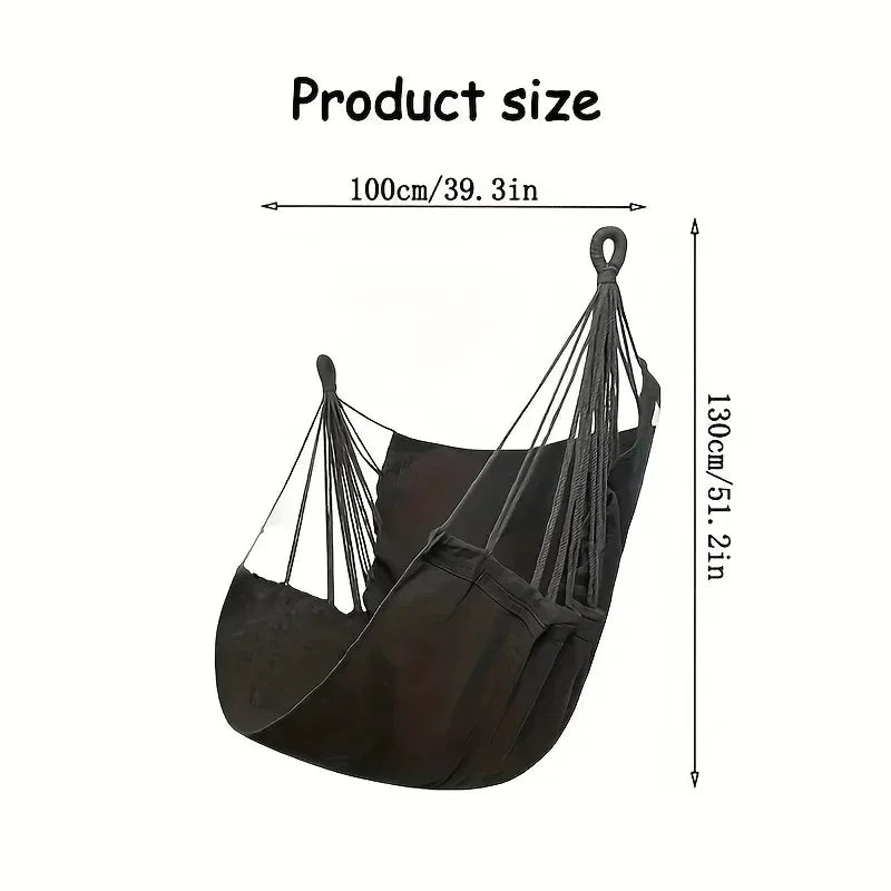 Durable Hanging Hammock Chair – Cotton Rope Indoor & Outdoor Swing