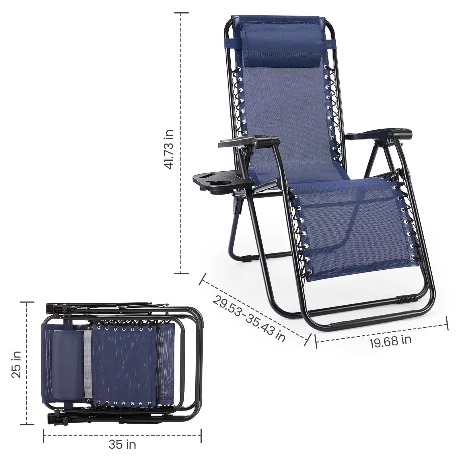JHK Zero Gravity Recliner Set – 2 Portable Camping & Outdoor Lounge Chairs
