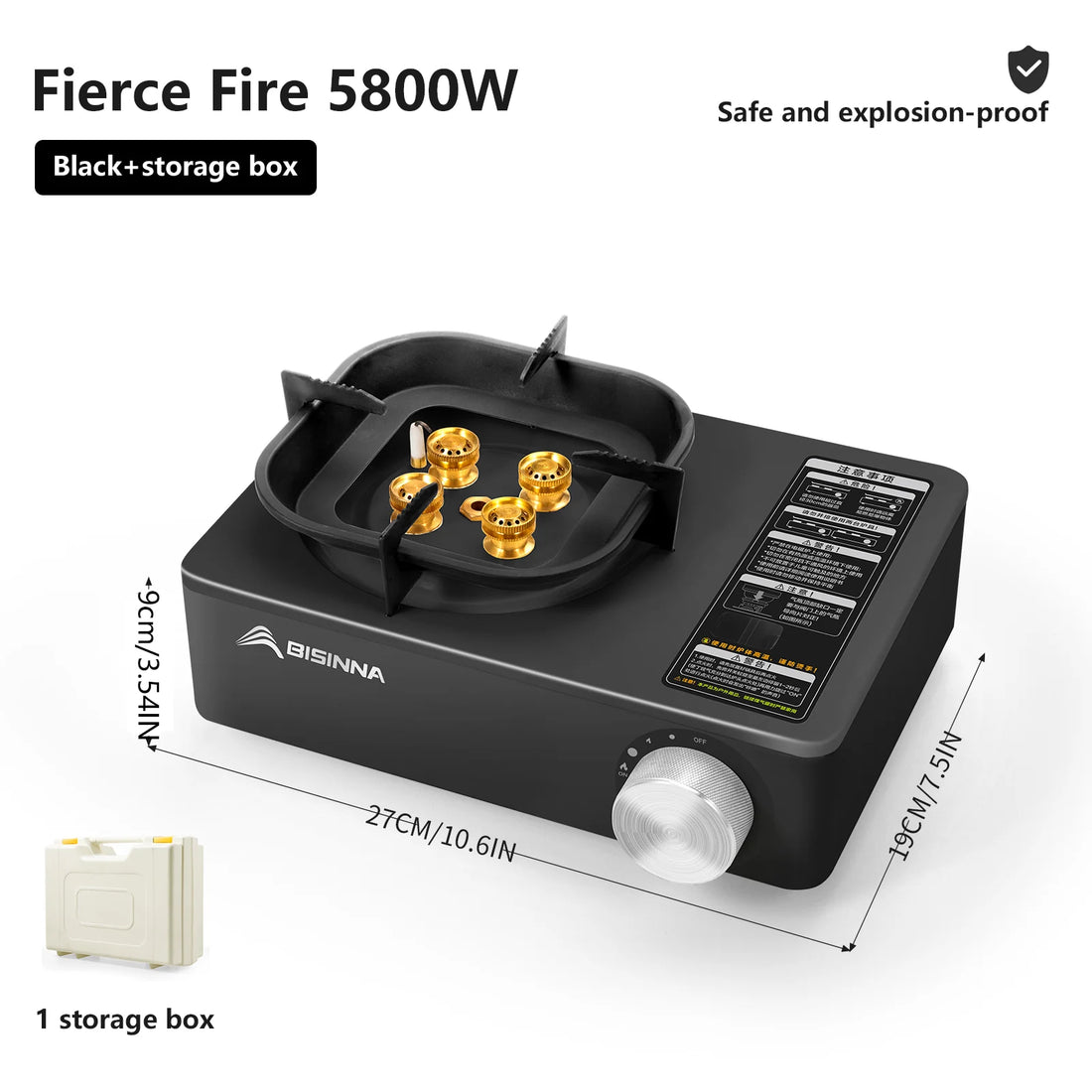 BISINNA Camping Gas Stove – 5800W High-Power Portable Cassette Burner for Hiking & Outdoor Cooking