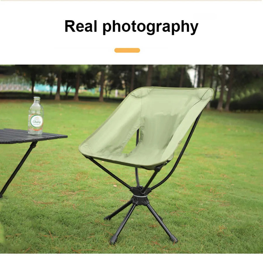 Rotatable Outdoor Folding Chair – Lightweight Camping, Beach & Fishing Chair with Carry Bag