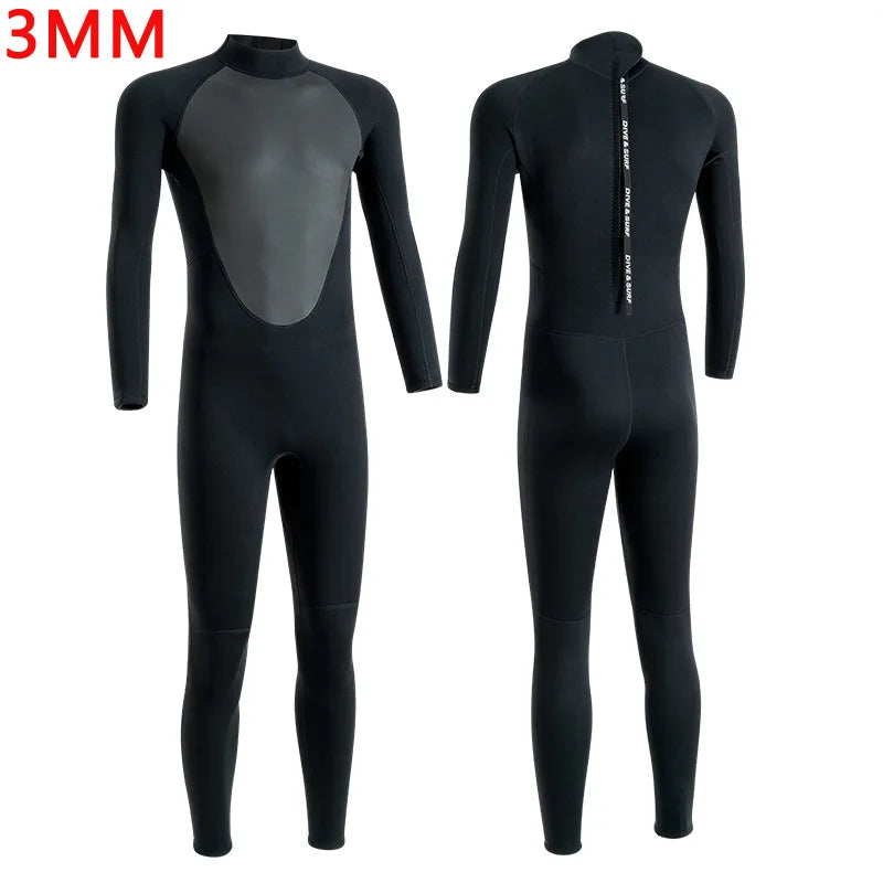 Men’s 3mm Neoprene Wetsuit – Full Body Diving & Surfing Suit